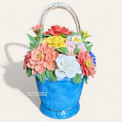 GIỎ HOA SỨ - HÀNG THỦ CÔNG CAO CẤP - Quà Tặng Tân Gia, Khai Trương, Sinh Nhật